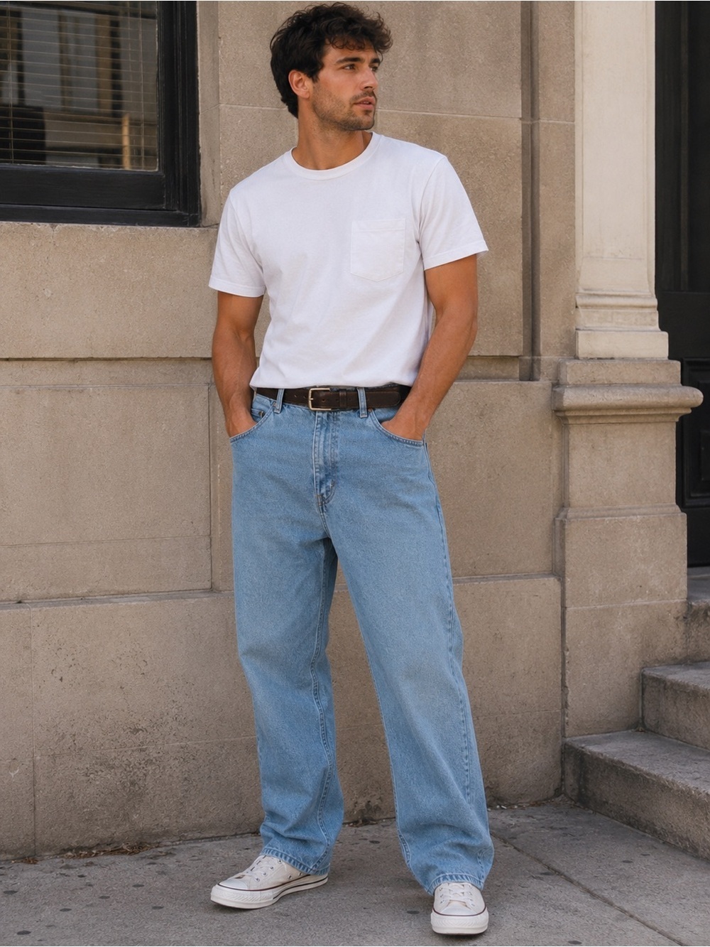 Wrangler Men's Relaxed Light Blue Denim Jeans